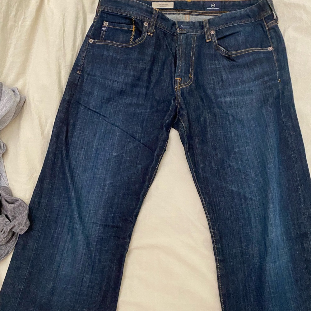 Ag Adriano Goldschmied Relaxed Blue Jeans with Subtle Fading